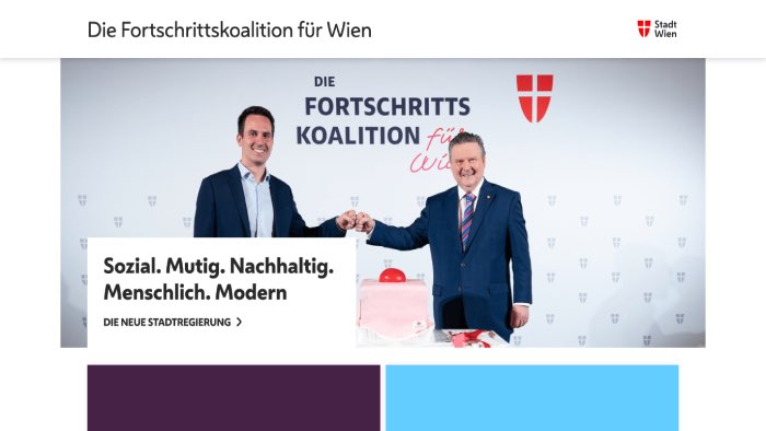 Screenshot Startseite regierungsabkommen2020