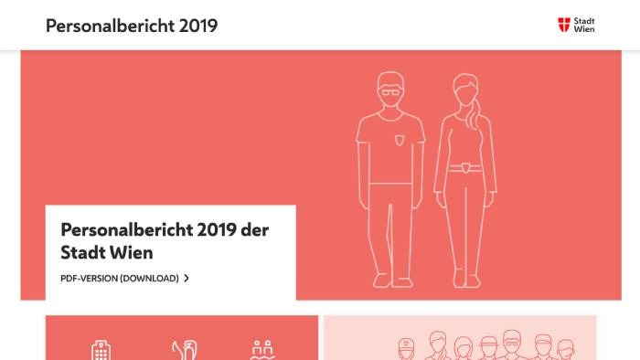 Screenshot Startseite Personalbericht 2019
